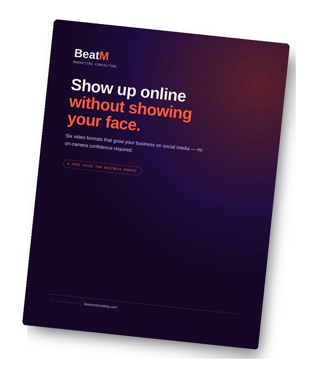 Free guide: Show Up Online Without Showing Your Face — six video formats for business owners